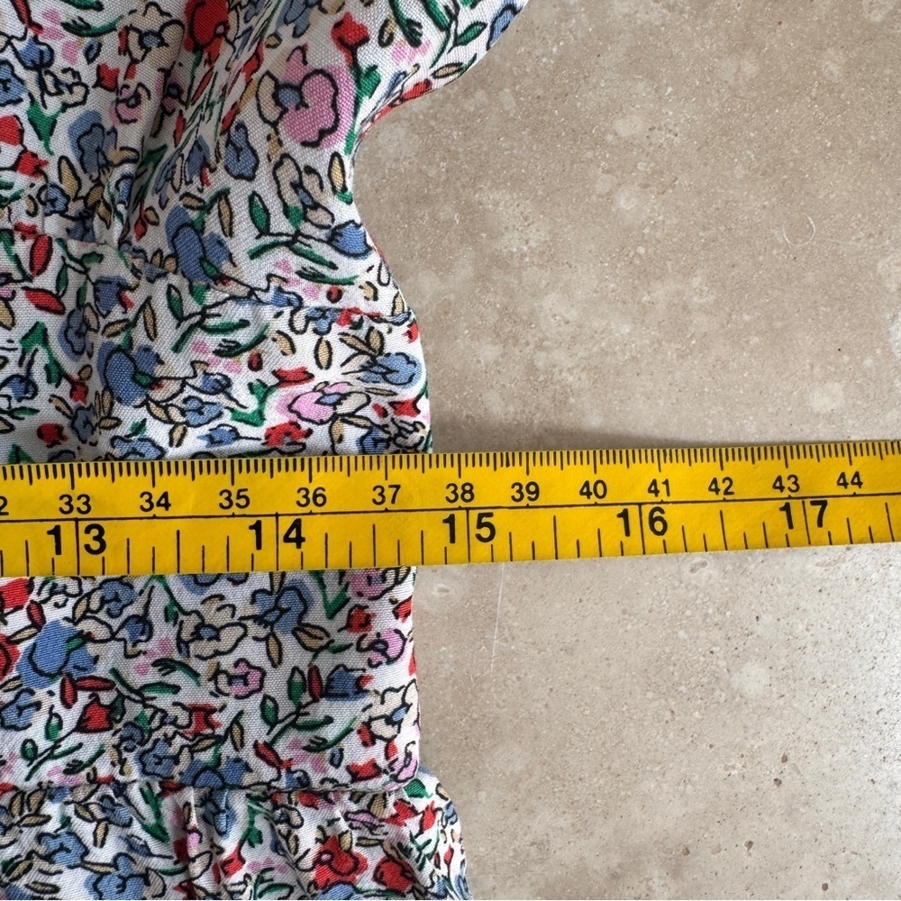 LOFT Short Sleeve V Neck Multicolor Floral Fit Flare Womens Size 2 Pockets - Picture 11 of 15